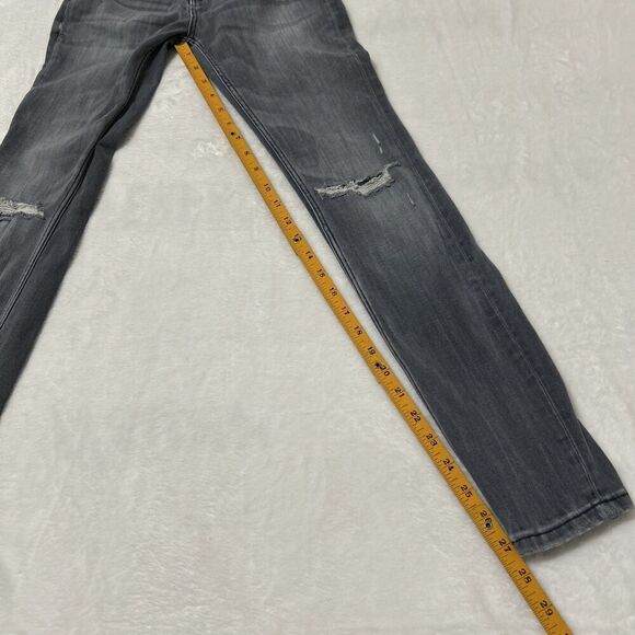 Zara Super Skinny Jeans Low Rise Size 4 Gray Distressed Premium Denim Collection - Picture 11 of 12